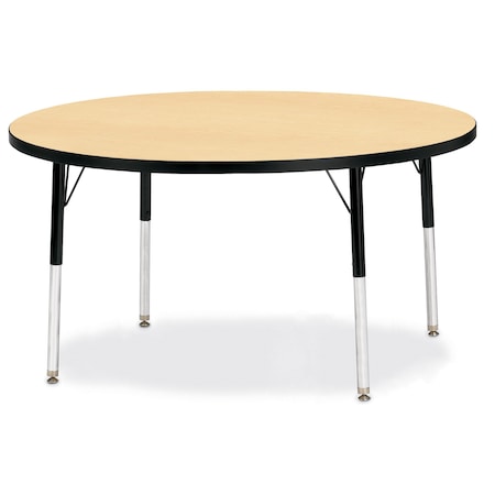 Jonti-Craft Berries Round Activity Table, 48 in. Diameter, A-height, Maple/Black/Black 6433JCA011